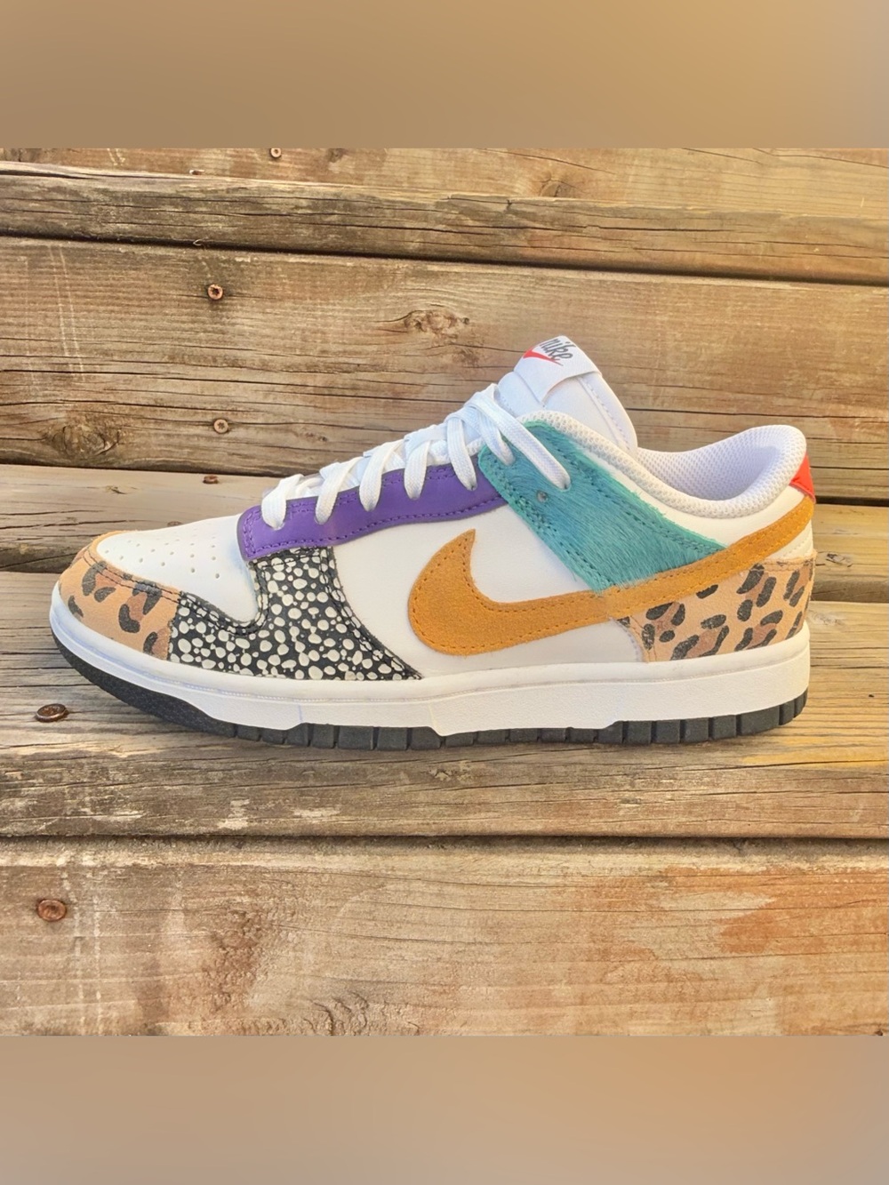 Rare Nike Dunk Low SE Safari Mix Patchwork Animal Print Women’s 7.5